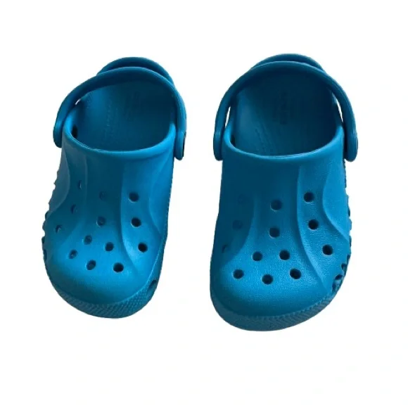 CROCS Toddler Boy's Sz 10 Bright Blue Slip-On Robber Clogs Water Shoes - Picture 4 of 13